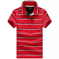 polo coton tee shirt pique slim fit classic rayure rouge